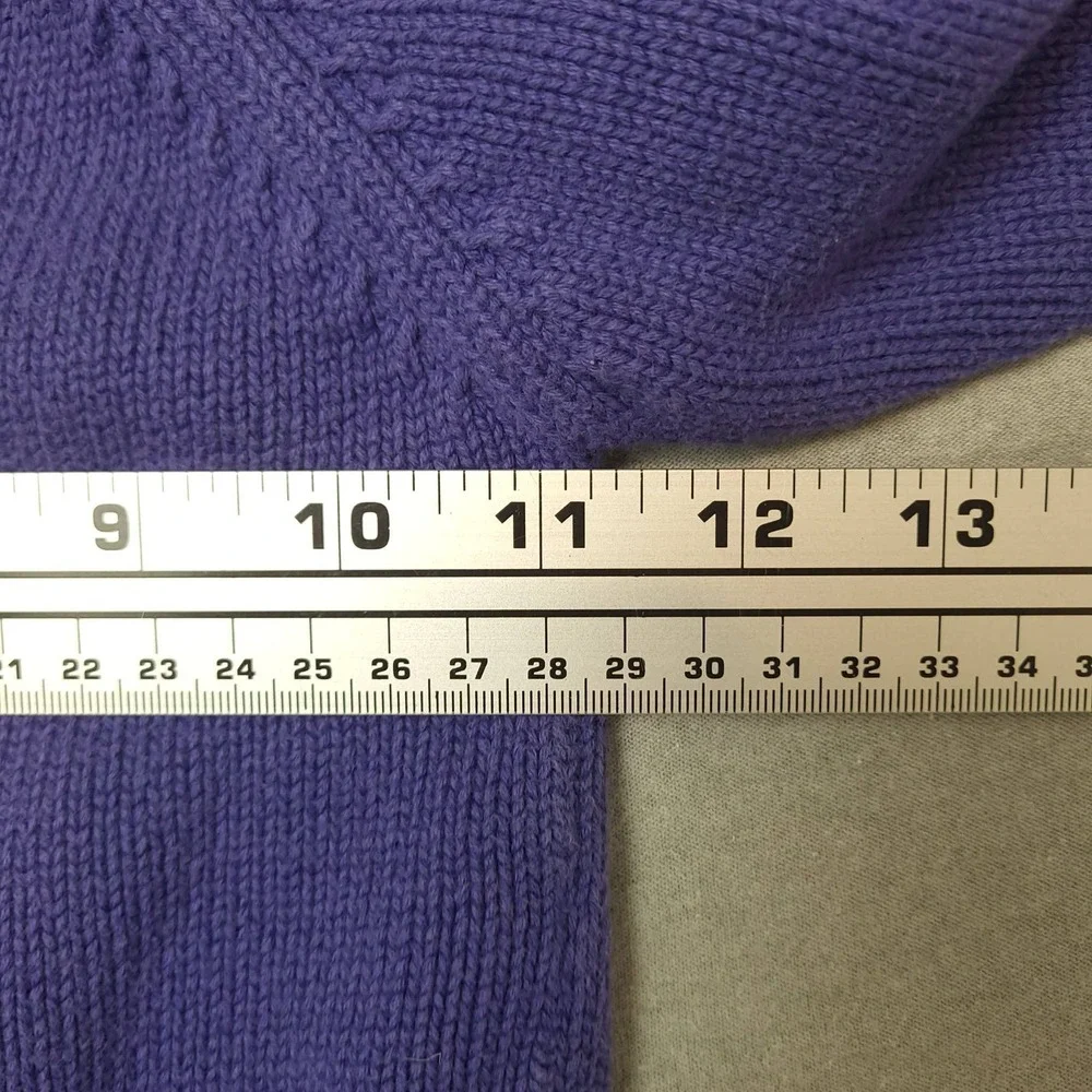 Vintage L.L. Bean Baby Owl Rollneck Sweater 6-12 Months Blue Red Knit Pullover